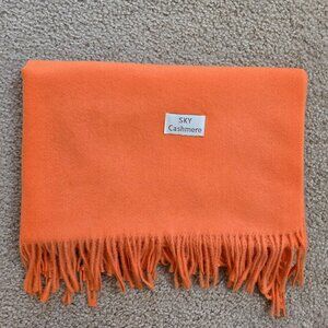 NWOT Sky Cashmere Scarf Orange